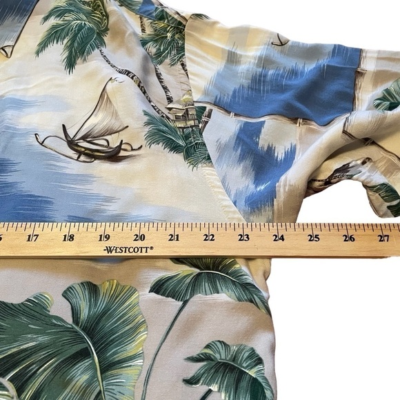 Vintage Pierre Cardin Hawaiian Shirt - Palm Trees - Size XL - Great Condition - Picture 3 of 11